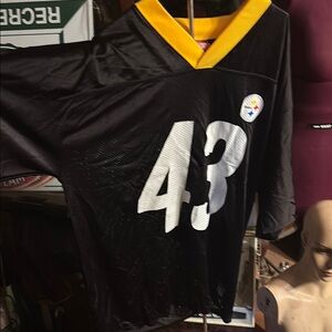 Reebok Black and Yellow Men's Jersey Troy Polamalu